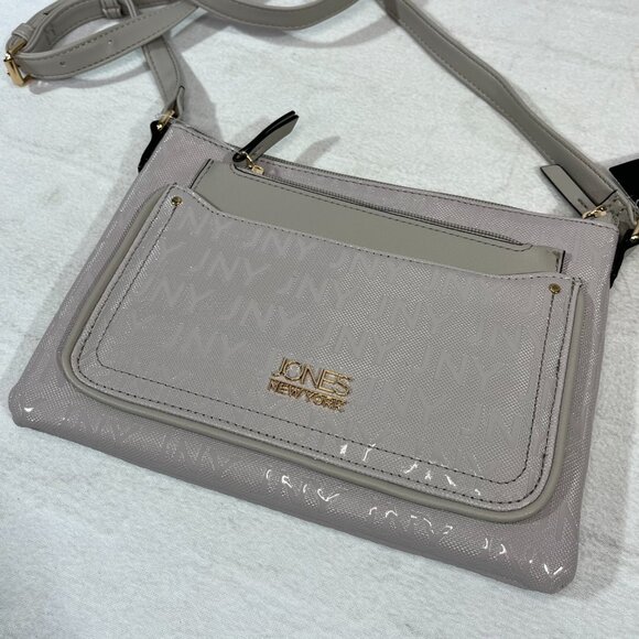 NWT Jones New York Yvette Crossbody Purse & Pouch 11JN951JN-MSC Emboss Cement - Picture 5 of 10